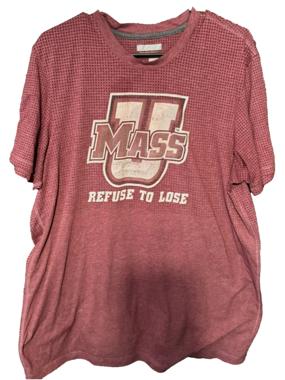 UMass Minutemen S/S Adidas T-shirt Men XL Red Refuse to Lose